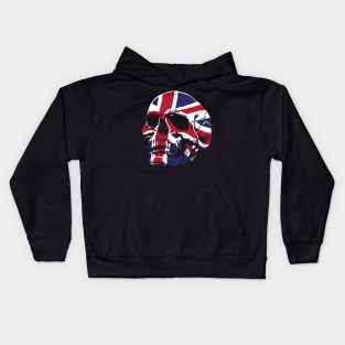 Skull with British Flag Kids Hoodie